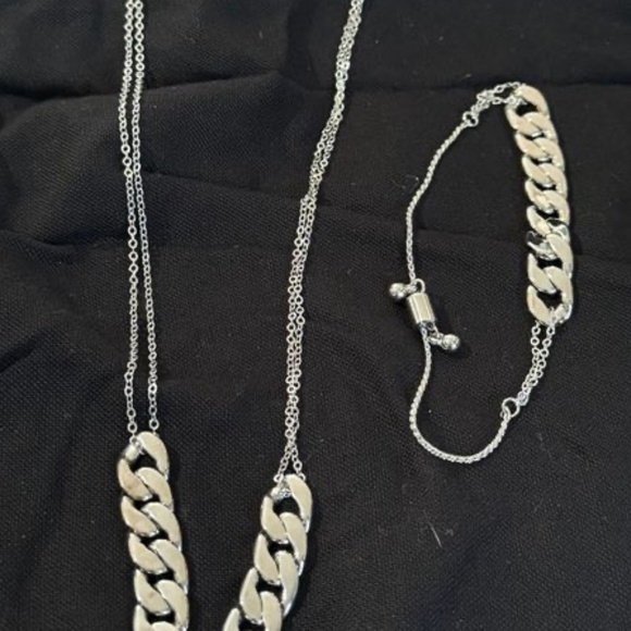 Park Lane Silver Linked Necklace and Bracelet Set - Picture 1 of 1
